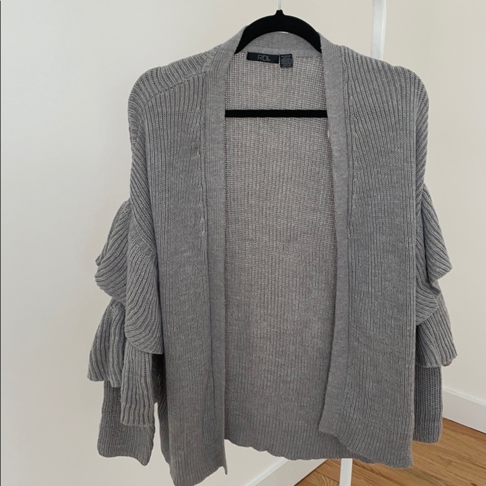 Ruffle sweater cardigan